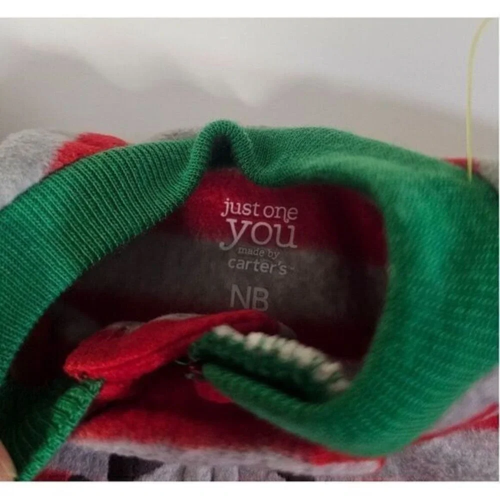 Just One You by Carter's Christmas Baby 3 Sleep‎ & Play Pajamas Travel Pillow NB